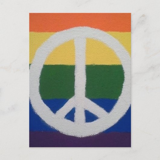 Rainbow Peace Sign Briefkaart (Voorkant)
