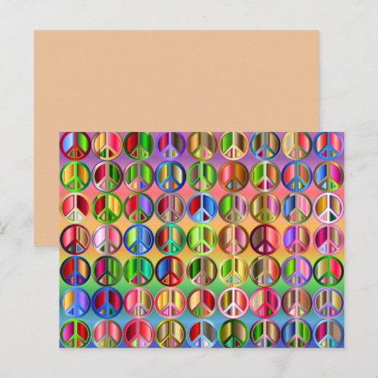 Rainbow Peace Sign briefkaart (Voorkant / Achterkant)