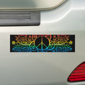 Rainbow Peace Sign Bumpersticker (Op auto)