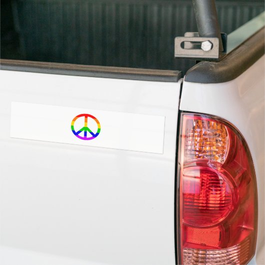 Rainbow Peace Sign Bumpersticker (Op Truck)
