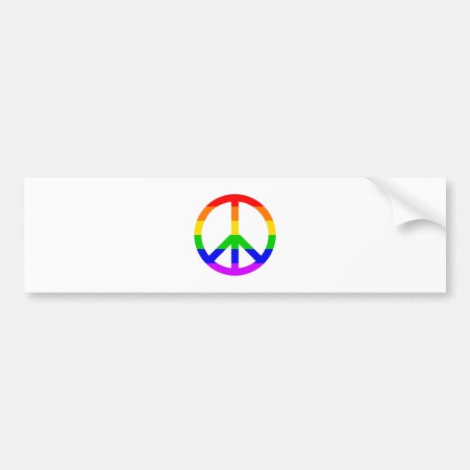 Rainbow Peace Sign Bumpersticker (Voorkant)