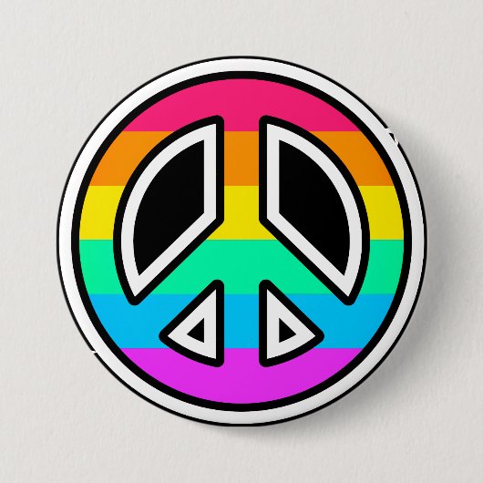 Rainbow Peace Sign Button (Voorkant)