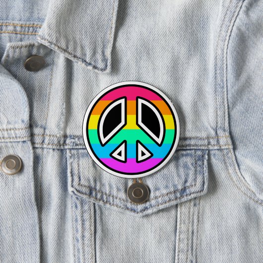 Rainbow Peace Sign Button (In situ)