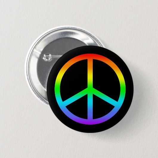 Rainbow Peace Sign Button (Voorkant /achterkant)