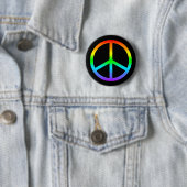 Rainbow Peace Sign Button (In situ)