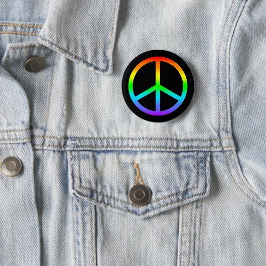 Rainbow Peace Sign Button (In situ)