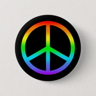 Rainbow Peace Sign Button