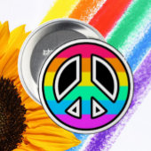 Rainbow Peace Sign Button