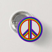 Rainbow Peace Sign Button (Voorkant /achterkant)