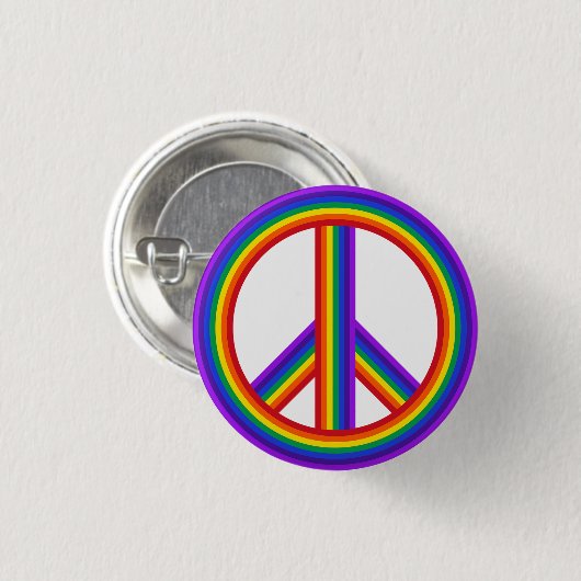 Rainbow Peace Sign Button (Voorkant /achterkant)