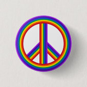 Rainbow Peace Sign Button (Voorkant)