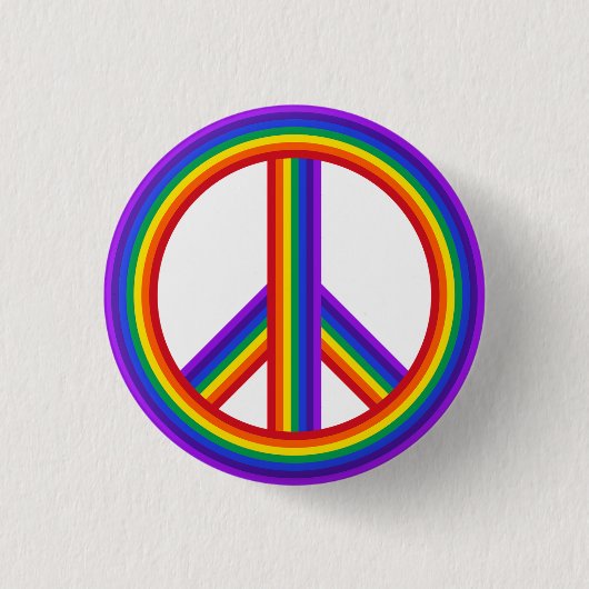 Rainbow Peace Sign Button (Voorkant)