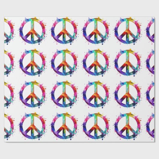 Rainbow Peace Sign Cadeaupapier (Vlak)