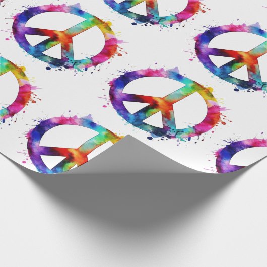 Rainbow Peace Sign Cadeaupapier (Hoek)