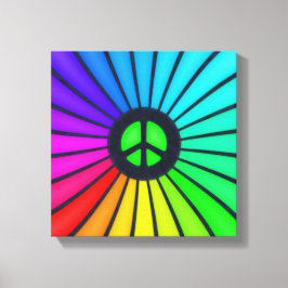 Rainbow Peace Sign Canvas Afdruk