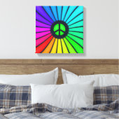 Rainbow Peace Sign Canvas Afdruk (Insitu (Slaapkamer))