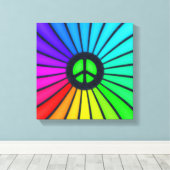 Rainbow Peace Sign Canvas Afdruk (Insitu (Houten vloer))