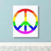 Rainbow Peace Sign Canvas Afdruk (Insitu (Houten vloer))