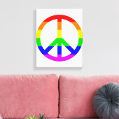 Rainbow Peace Sign Canvas Afdruk (Insitu (Woonkamer))