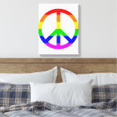 Rainbow Peace Sign Canvas Afdruk (Insitu (Slaapkamer))