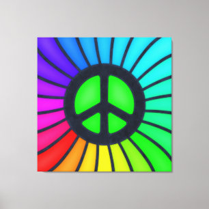 Rainbow Peace Sign Canvas Afdruk