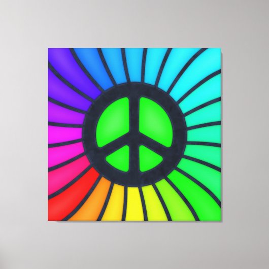 Rainbow Peace Sign Canvas Afdruk (Voorkant)