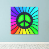 Rainbow Peace Sign Canvas Afdruk (Insitu (Houten vloer))