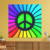 Rainbow Peace Sign Canvas Afdruk (Insitu (Woonkamer))