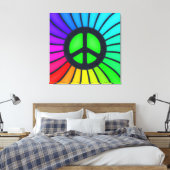 Rainbow Peace Sign Canvas Afdruk (Insitu (Slaapkamer))