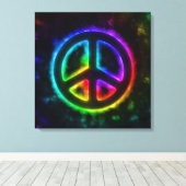 Rainbow Peace Sign Canvas Afdruk (Insitu (Houten vloer))