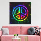 Rainbow Peace Sign Canvas Afdruk (Insitu (Woonkamer))