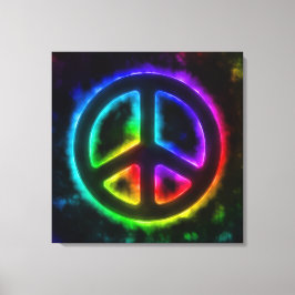 Rainbow Peace Sign Canvas Afdruk