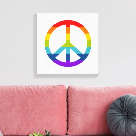 Rainbow Peace Sign Canvas Afdruk (Insitu (Woonkamer))