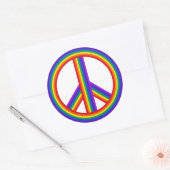 Rainbow Peace Sign Classic Round Stickers (Envelop)
