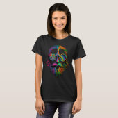 Rainbow Peace Sign Cool Dude Hippie T-shirt (Voorkant volledig)