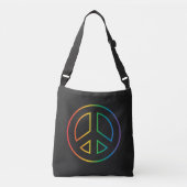 Rainbow Peace Sign Crossbody Tas (Voorkant)