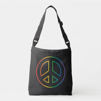 Rainbow Peace Sign Crossbody Tas