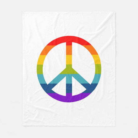 Rainbow Peace Sign Fleece Deken (Voorkant)