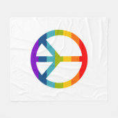 Rainbow Peace Sign Fleece Deken (Voorkant (Horizontaal))