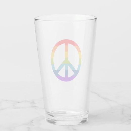 Rainbow Peace Sign Glas (Achterkant)