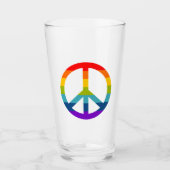 Rainbow Peace Sign Glas (Voorkant)