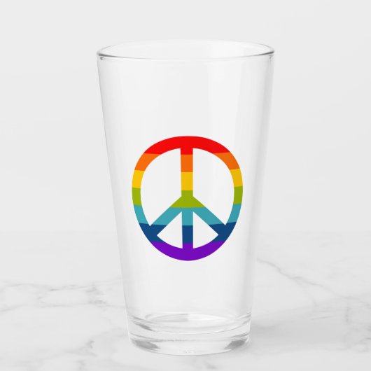 Rainbow Peace Sign Glas