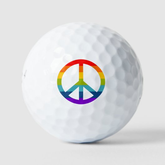 Rainbow Peace Sign Golfballen (Voorkant)
