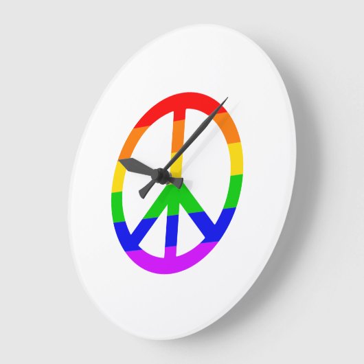 Rainbow Peace Sign Grote Klok (Hoek)