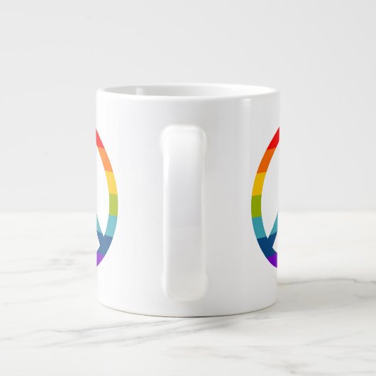 Rainbow Peace Sign Grote Koffiekop (Achterkant)