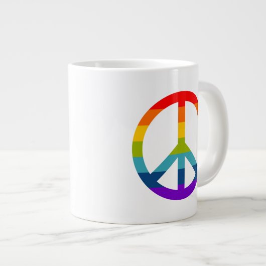 Rainbow Peace Sign Grote Koffiekop (Voorkant rechts)