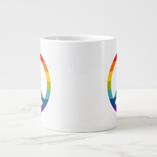 Rainbow Peace Sign Grote Koffiekop (Voorkant)