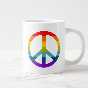 Rainbow Peace Sign Grote Koffiekop