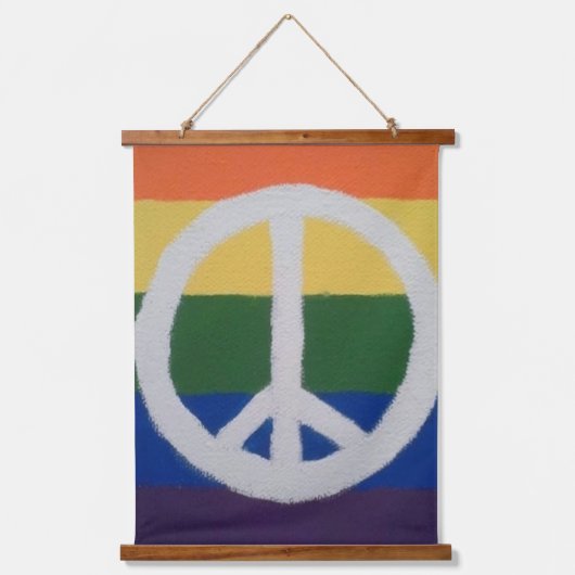 Rainbow Peace Sign Hangend Wandkleed (Voorkant)