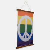Rainbow Peace Sign Hangend Wandkleed (Gebogen)